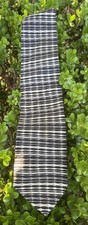 Zylos George Machado Men’s Tie 100% Silk Geometric Black White 60” Made In USA