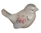 Fenton POINSETTIA Hand Painted Iridescent BIRD Signed PEARL Paperweight FIGURINE