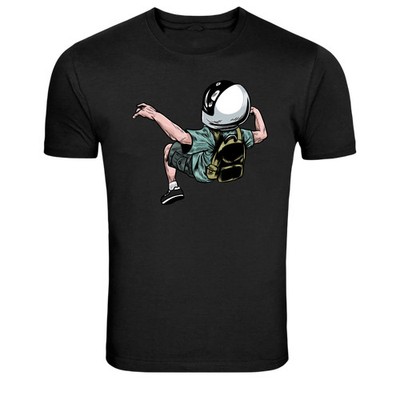Floating Astronaut Backpack Space Explorer Graphic T-Shirt