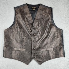 Scully Vest Mens 2XL Brown Black Paisley Western Frontier Costume