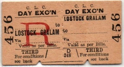Cheshire Lines (CLC) Eisenbahnticket Lostock Gralam nach Blanko