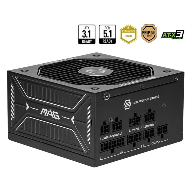 MSI MAG A650GLS PCIE5 Power Supply Unit 650 W 24-Pin ATX ATX Black