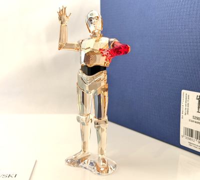 Swarovski Star Wars C-3PO Red Arm Crystal Figurine 5290214 Genuine