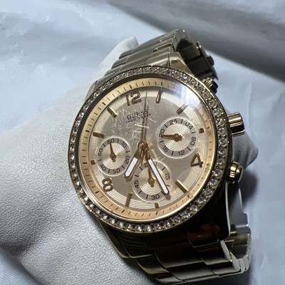 Guess 100m/330ft, chronograph, gold tone,U14503L1, crystal  display picture 2