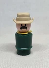 Vintage Fisher Price little people dark green man zookeeper cowboy hat