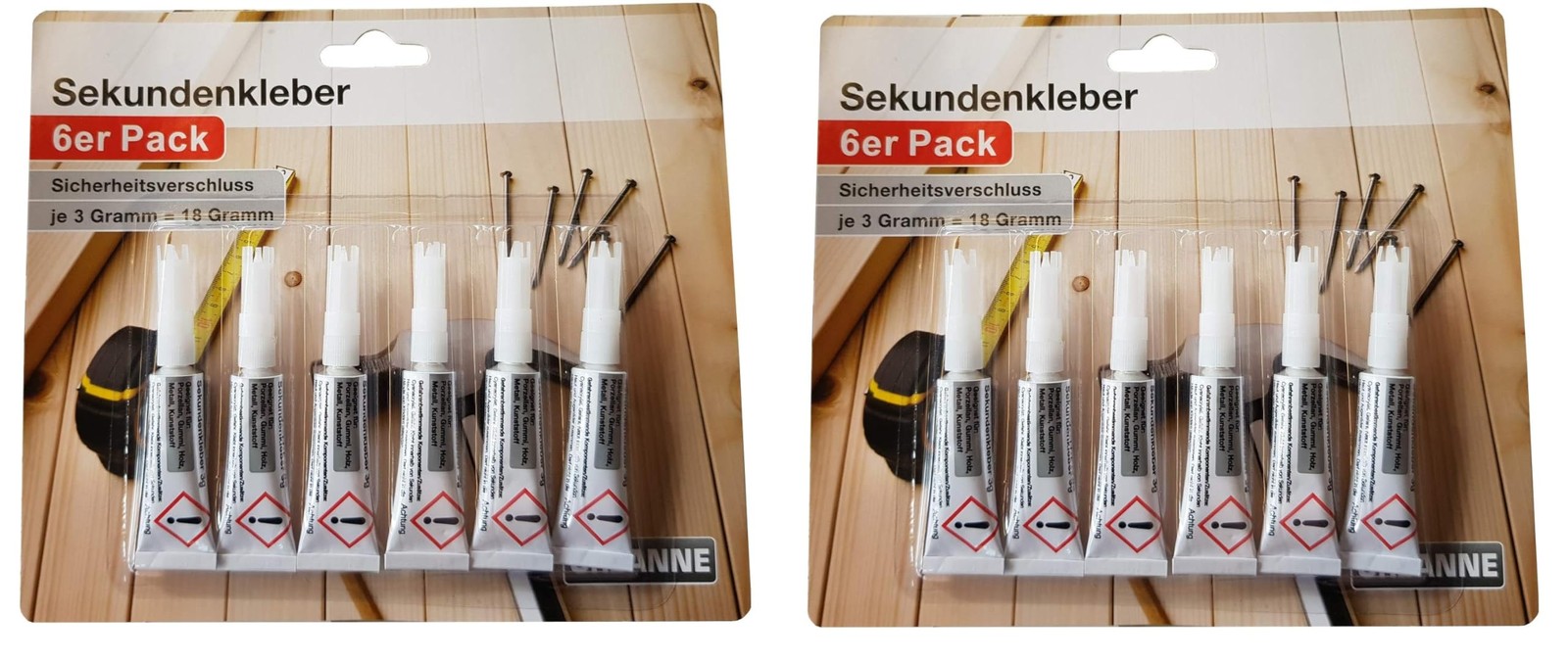 Colle instantanée lot de 12 tubes 100g pour réparer vos objets cassés