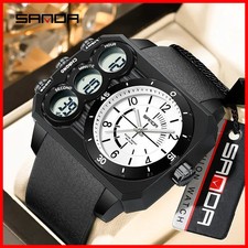 Fashion Men's Dual Display Electronic Watch Sports Multifunctional Waterpr