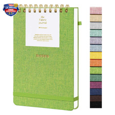 A5 Spiral Notebook Fabric Hardcover College Ruled Journal for School Work