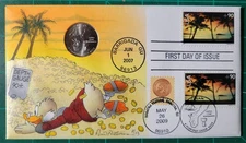 Peterman H.P. Uncle Scrooge 2009 Guam State Quarter event ,F.D. cover w/coin
