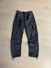 Stone Island Men's Cargo Pants Drawcord Hem Size 29x30 Charcoal/Black Wash