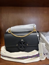 Tory Burch Small Miller Leather Flap Shoulder Bag In Black