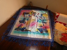 Taie d'oreiller satin marine américaine souvenir mère et papa années 40