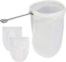 Fine Mesh Strainer, 3 Pcs Reusable Cloth Strainer Bags with Stainless Steel Hand