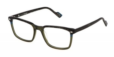Sting VST511 Verde oliva trasparente lucido 54/19/145 Herren Brillen
