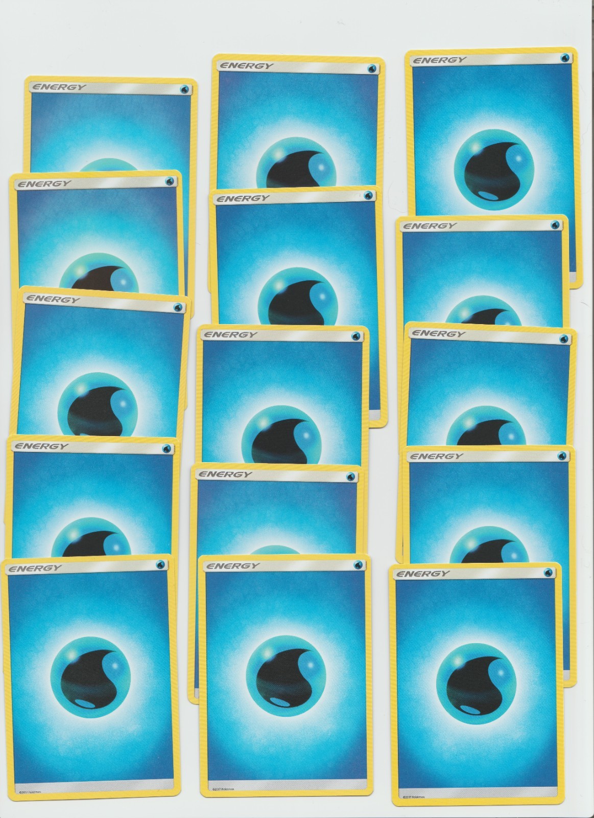 Pokémon TCG 15x Basic Water Energy Sun & Moon Era 2017