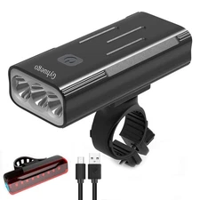 Bike Headlight and Taillight Set, Bright USB Rechargeable Front Bike Light wi...