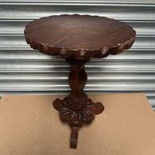 Spanish Colonial Carved Wooden Side Table Accent Table Gueridon Pie Crust