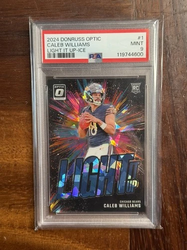 2024 Donruss Optic Caleb Williams RC Light It Up - ICE /15 PSA 9 CHICAGO BEARS