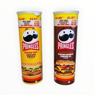 Pringles Burger King Chicken Royale & Bacon Double Cheese XL UK Import Pair 