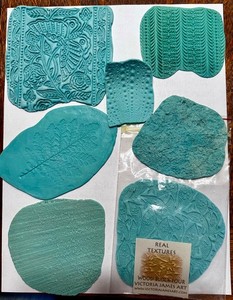 7 Polymer clay texture sheets by Victoria James Art