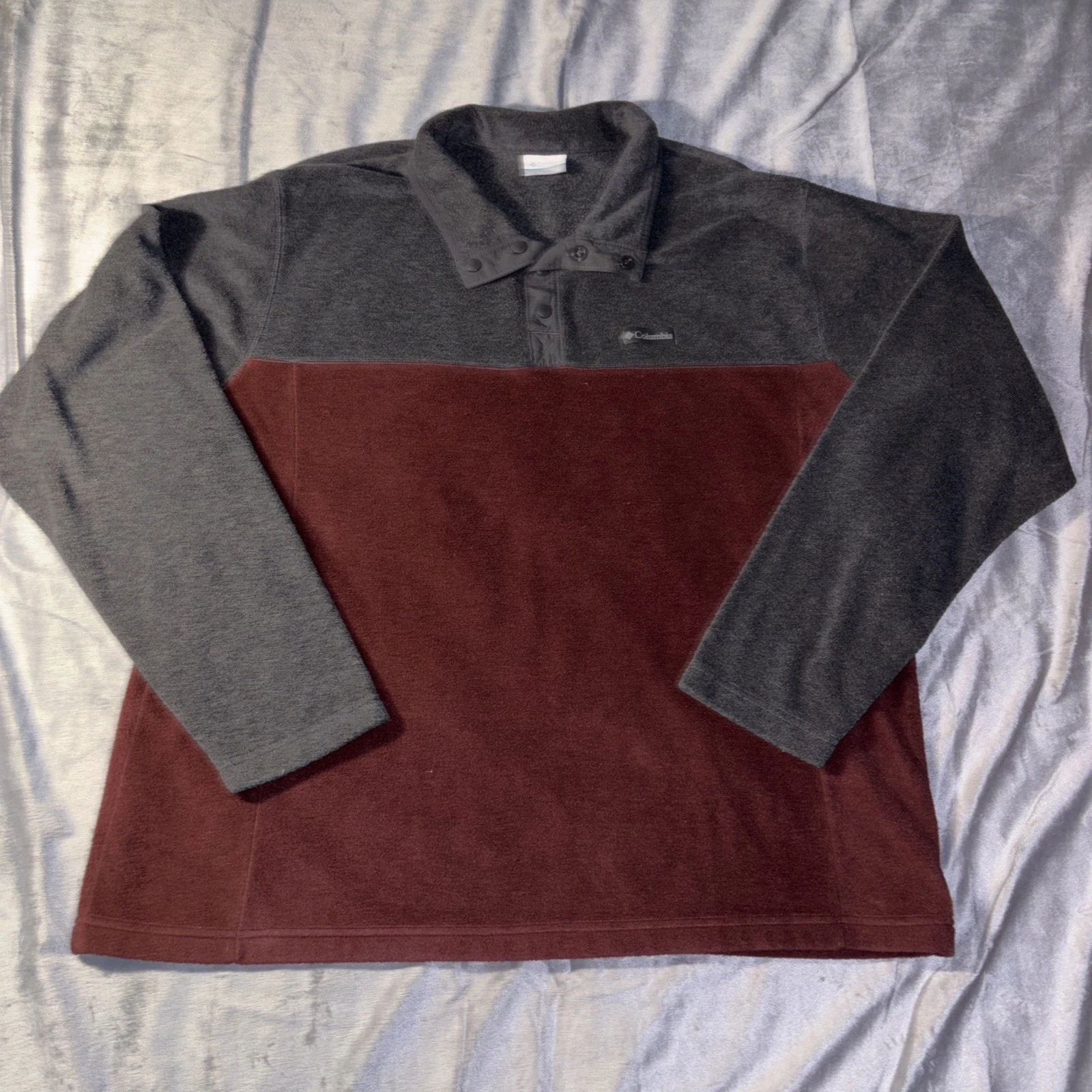 Columbia Men's Two-Tone Fleece Jacket 1/4 Snap Button, Size 2XL