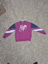 Harry Potter Sweatshirt Juniors 3/5 Small Pink Pullover Quidditch Winged Snitch