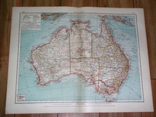 1928 ORIGINAL VINTAGE MAP OF AUSTRALIA / SYDNEY MELBOURNE PERTH BRISBANE