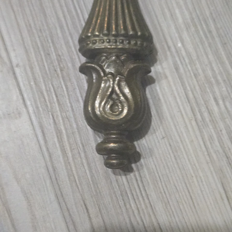 Ornate Tear Drop Pendant Vintage Brass Handle Pull 4" - Image 2 of 4