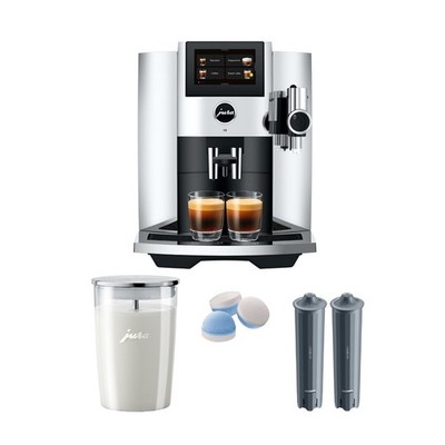 Jura S8 Automatic Coffee Machine with Sweet Foam Function (Chrome) Bundle