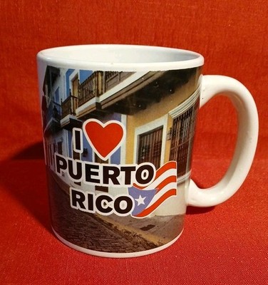 ''I   Puerto Rico'' Design Puerto Rican Flag Coffee Mug/Souvenir Cup