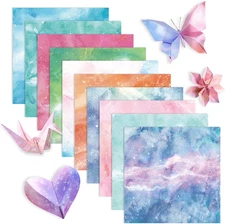 200 Sheets Fantasy Starry Sky Origami Paper Double-Sided 10 Designs for Crafts