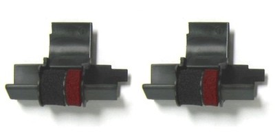 (2 Pack) Sharp EL-1611V EL-1750V EL-1801V Calculator Ink Roller, Black/Red 