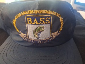 Vintage B.A.S.S. 25th Anniversary Hat Bass Anglers Nylon Snapback Fishing Cap