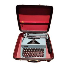 FACIT Manual Typewriter TP2 Light Blue with Case Made in Sweden Vintage 1960s thumbnail