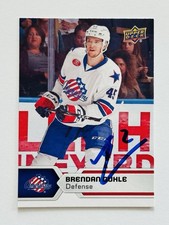 Brendan Guhle Rochester Americans Sabres Autographed 2017-18 UD AHL Card #27 COA