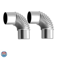 2.36" Elbow Stove Pipe Stainless Steel Chimney Flue for Outdoor Camping Wood ...