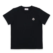 Moncler Kids Logo Patch Cotton T-Shirt (Black) 8C00027 83907 999 8,10A 75459190