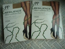  Pretty Polly Resilience snag free tights, shear without fear, Medium Sunblush