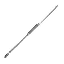 5.5 inch Sterling Silver Cuban Curb Link Baby ID Bracelet
