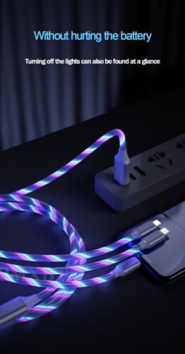 5X LED Light Up Fast Charging Charger Cable USB Cord For iPhone Android Type C - Picture 16 of 22