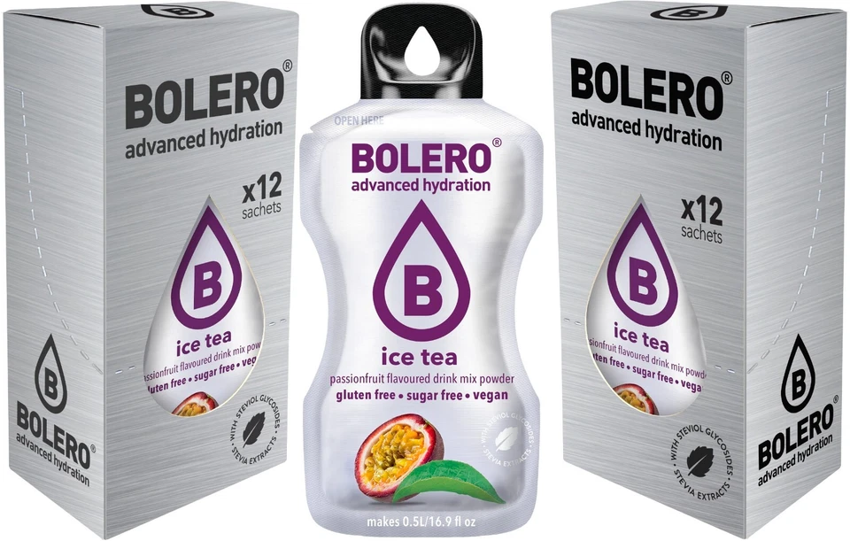 (151,39€/kg) 24 Sticks 3g Bolero Eistee Passionsfrucht Getränkepulver zuckerfrei