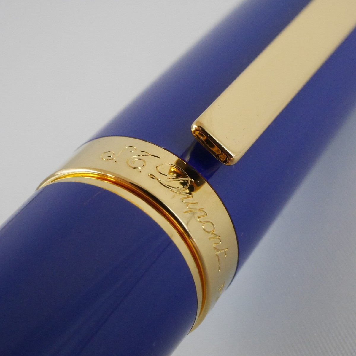 S.T. Dupont Fidelio Blue Lacquer GT Fountain Pen Mh with Box MINT