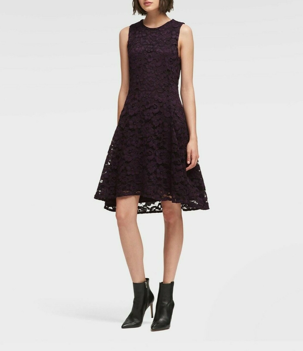 dkny lace dress Dkny Lace Fringe-Hem Dress