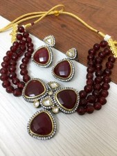 Cz Top Quality Bollywood Elegant Sparkling Choker/Necklace Set B0218