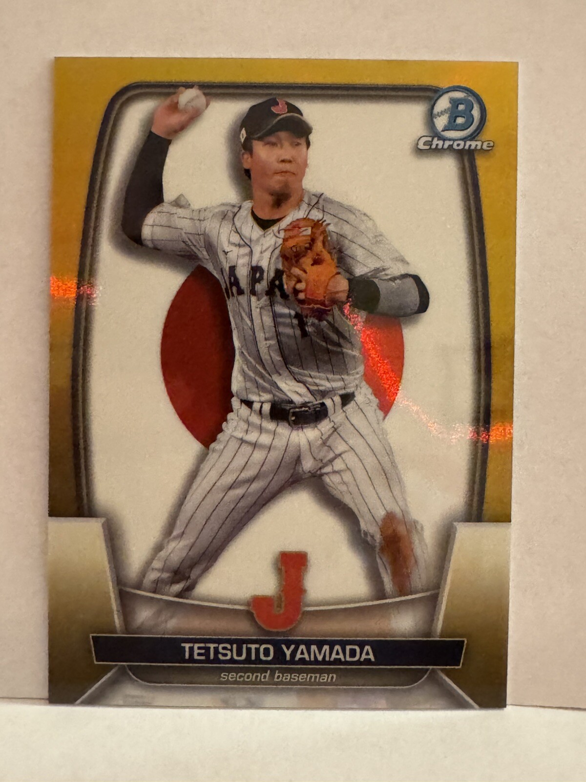 2023 Bowman Chrome WBC Flag Gold Refractor #WBC52 Tetsuto Yamada 23/50