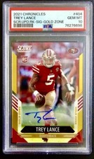 2021 Trey Lance Panini Chronicles Score RC GOLD Auto 49/50 PSA 10 Low Population