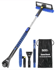 50" Extendable Snow Brush-Ice Scraper Combo-Foam Grip Handle Auto-Truck-Window