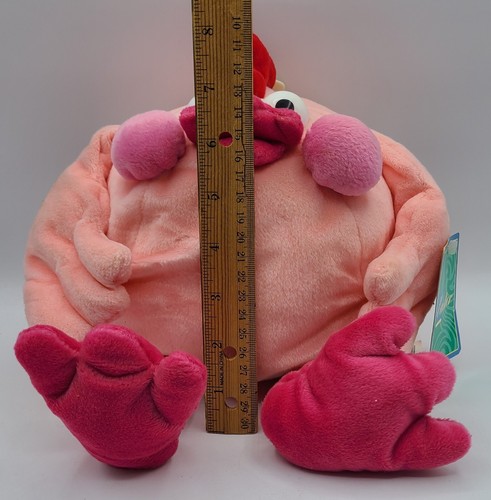 Walmart Egg Shaped Chicken Easter Spring Plush Pink Stuffed Animal Vintage Tags - Picture 11 of 12