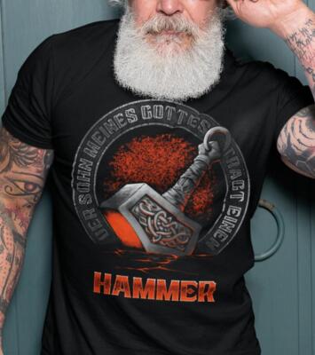 Sohn Odin Thor Hammer VALHALLA T- Shirt Vikings Ragnar Wikinger xS-8XL   A14