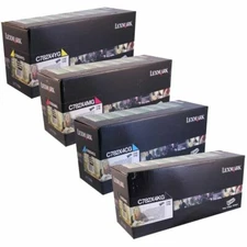 New ! 4 X GENUINE Lexmark  C782 X782 Extra High Yield Toner C782X4CG C782X4KG